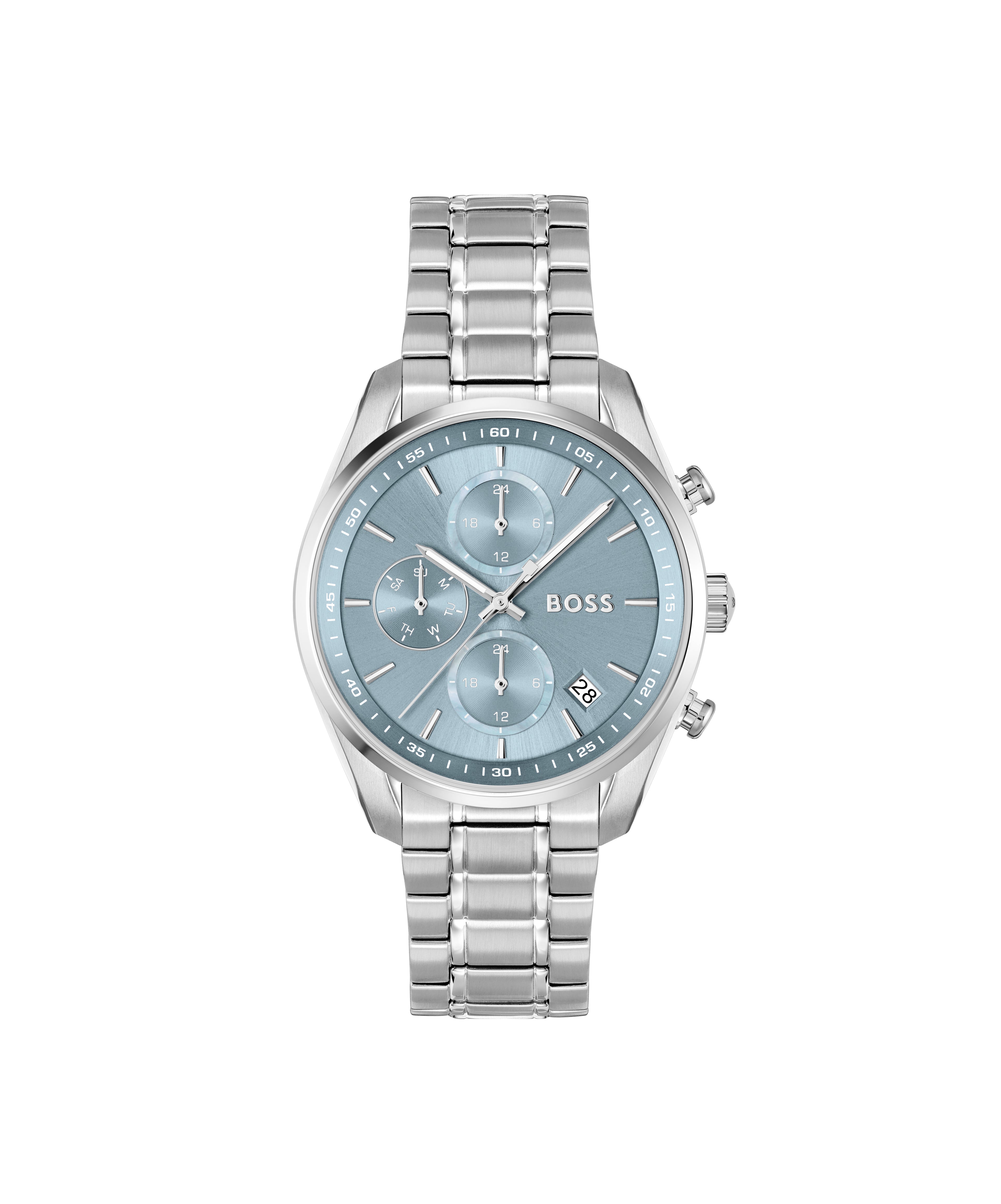 BOSS Grand Tour Multifunction Watch with Light Blue Dial