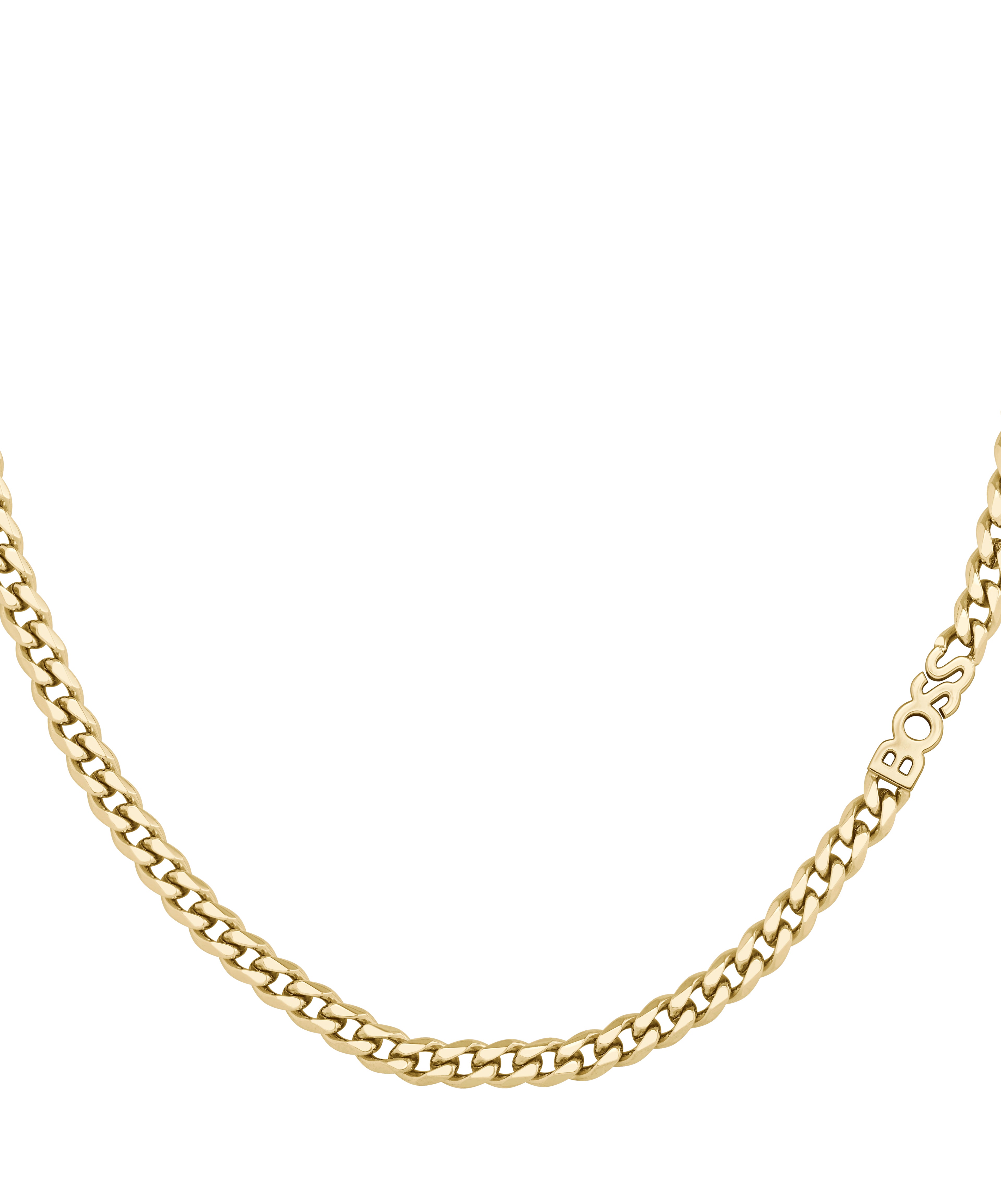 Ladies BOSS Kassy Light Gold IP Curb Necklace