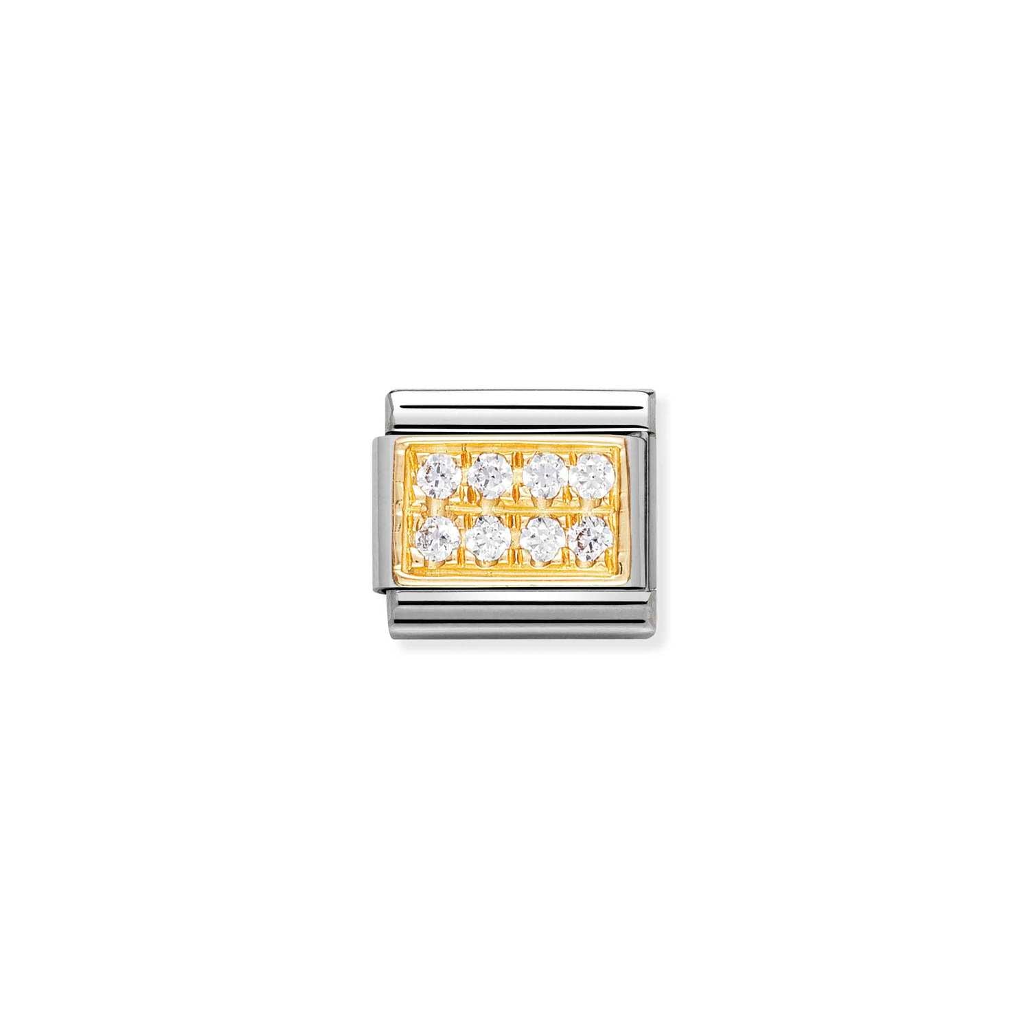 Nomination Classic Pave Gold and Cubic Zirconia White CZ Charm