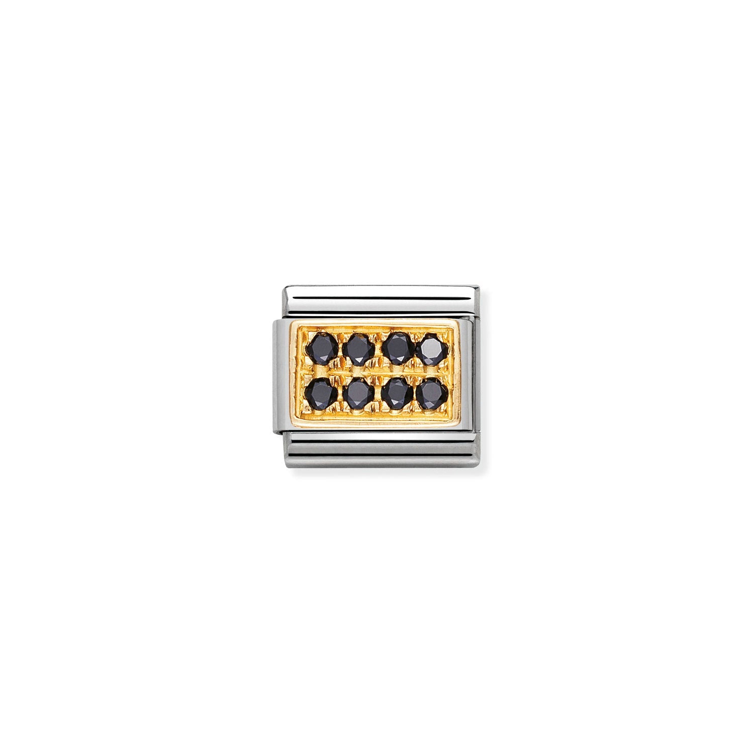 Nomination Classic Pave Gold and Cubic Zirconia Black CZ Charm