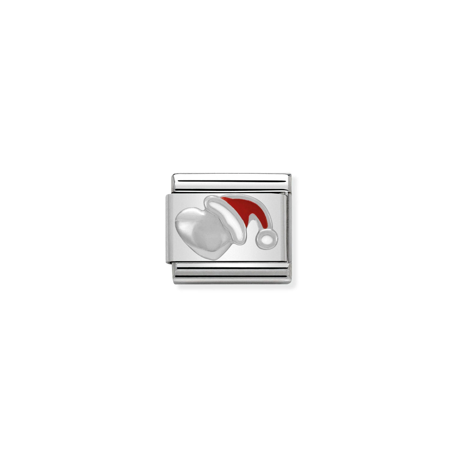 Nomination Classic Silver Heart with Christmas Hat Charm