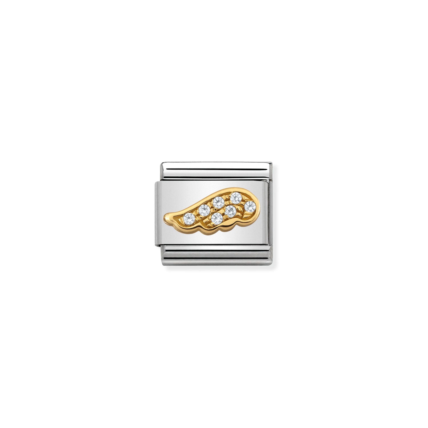Nomination Classic Gold and Cubic Zirconia WHITE Wing Charm