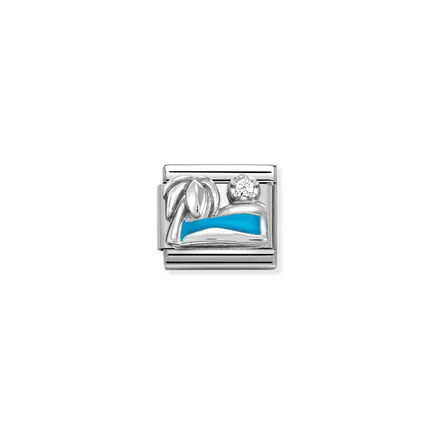 Nomination Classic Silver Palm tree with sea Charm