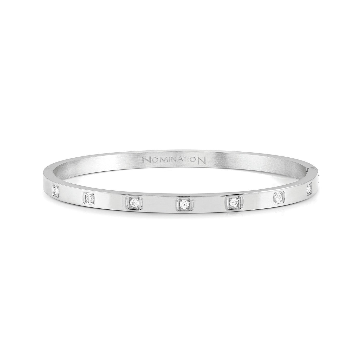 PRETTY BANGLES bracelet in steel and SQUARE CZ