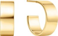 GOLD FLAT MEDIUM HOOP EARRINGS