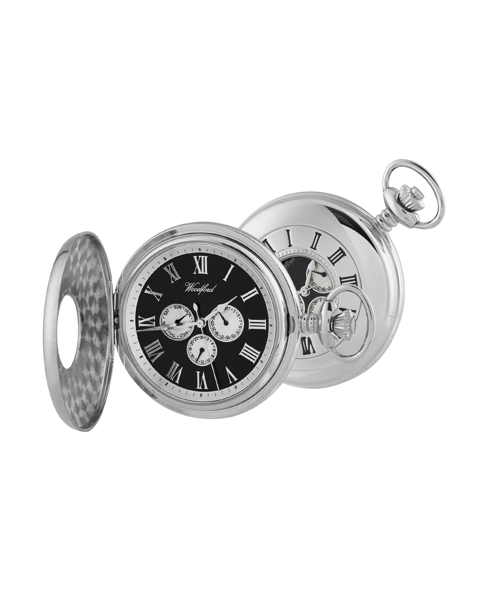 Woodford Half Hunter Pocket Watch With Day/Date Display