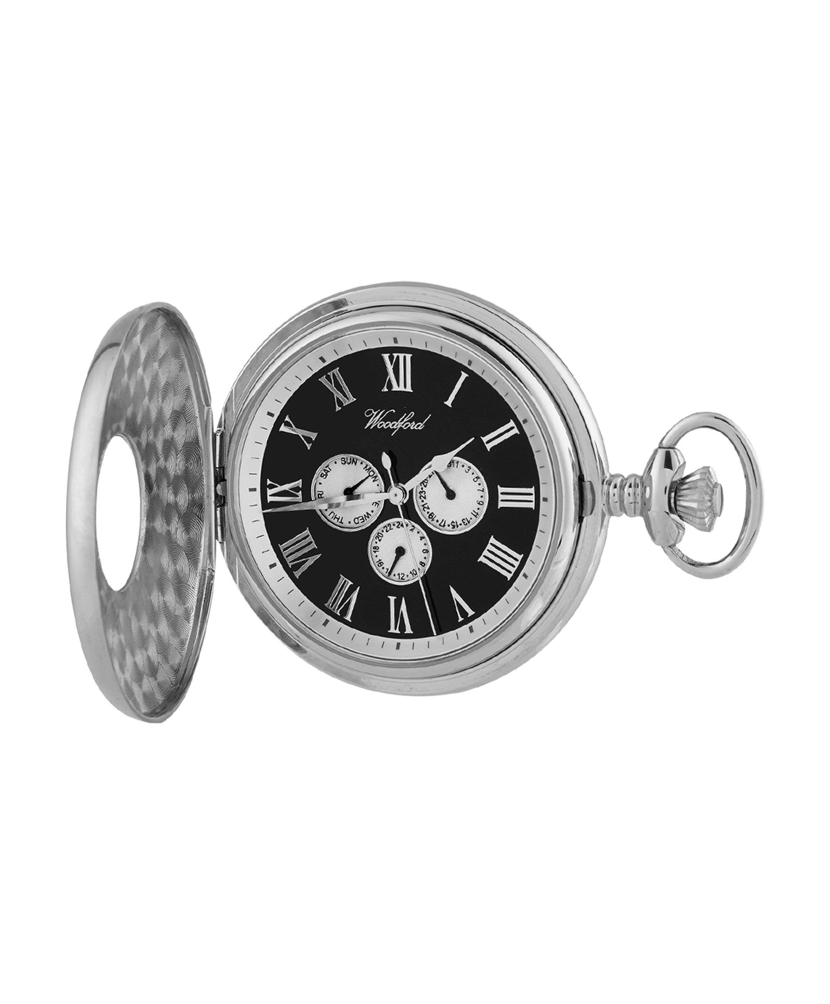 Woodford Half Hunter Pocket Watch With Day/Date Display