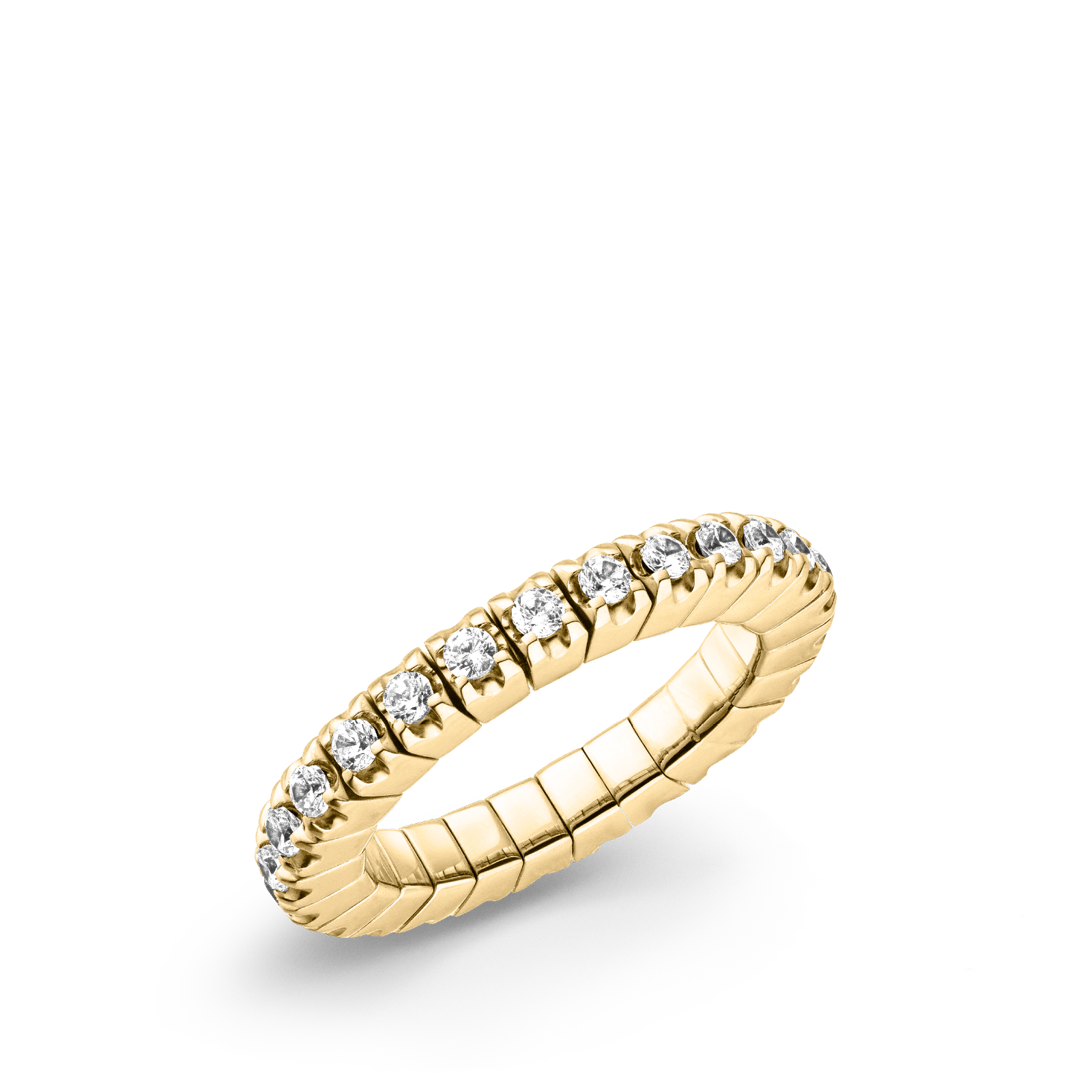 Dazzling Colour Flex ring 2.5mm White 925 Gold Plated