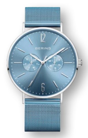 BERING Light Blue Steel Watch 14240-809
