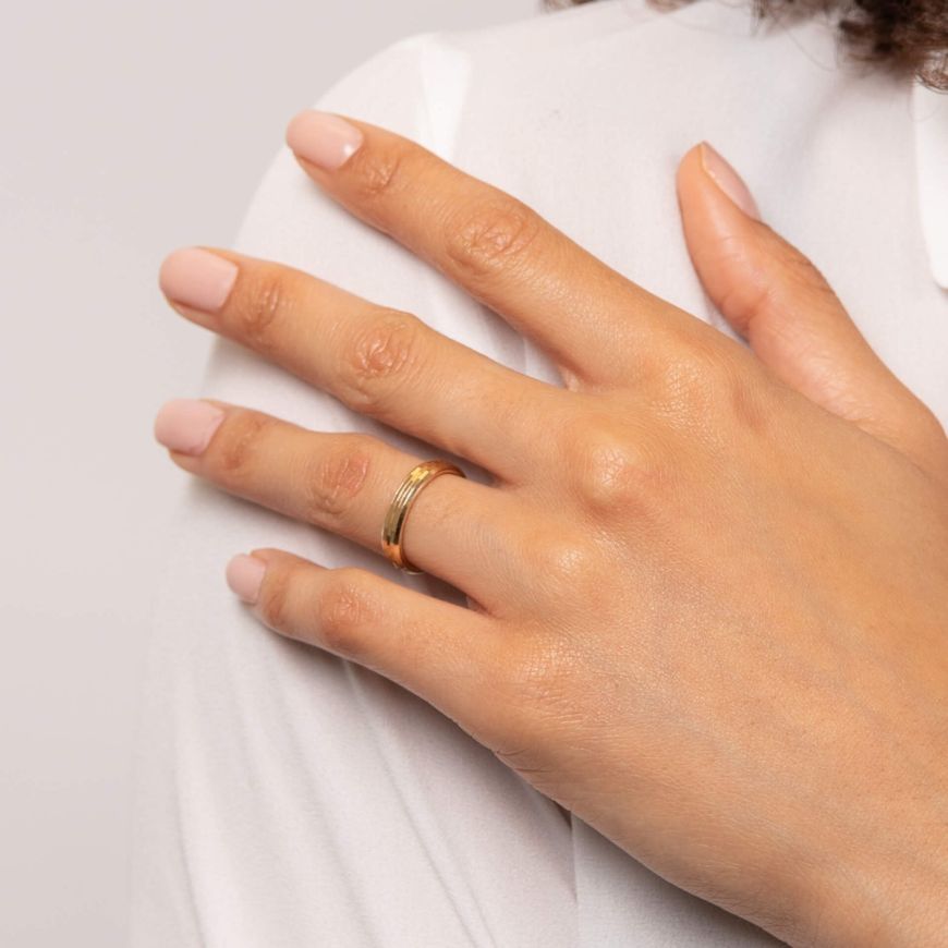 9ct Yellow Gold Snake Textured Ring