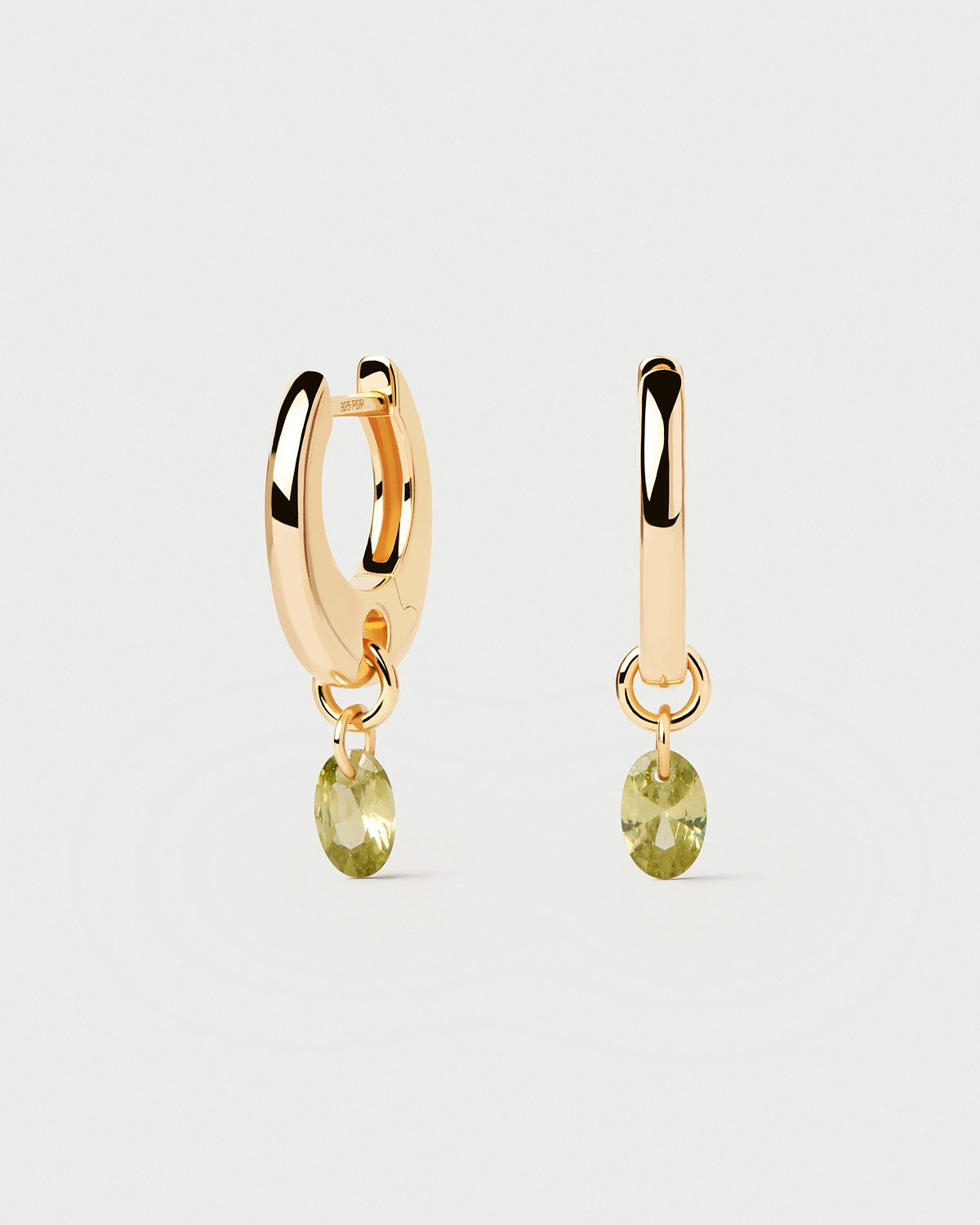 Green Lily Hoops