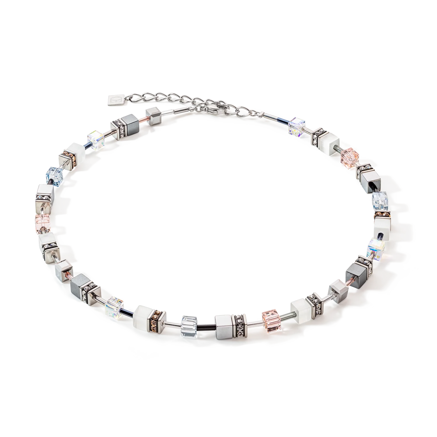 GeoCUBE® Iconic Monochrome Necklace Peach