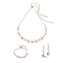 Load image into Gallery viewer, Bracelet GeoCUBE® Pink Aventurine Delicate Chain Rose gold-peach