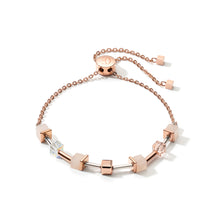 Load image into Gallery viewer, Bracelet GeoCUBE® Pink Aventurine Delicate Chain Rose gold-peach