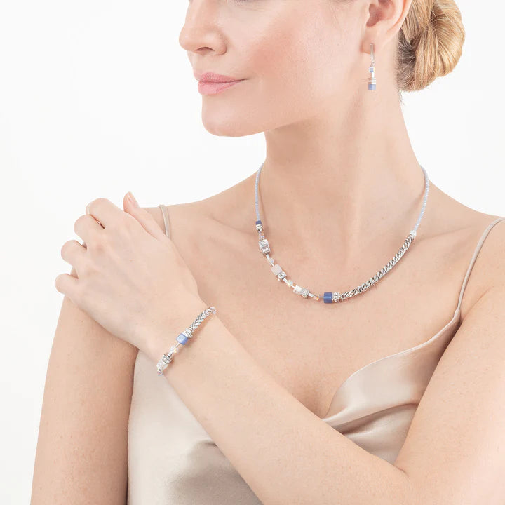 GeoCUBE® Precious Fusion Chunky Chain Necklace Light Blue