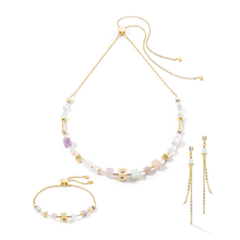 Load image into Gallery viewer, GeoCUBE® Precious & Slider Closure Bracelet Gold Multicolour Pastel