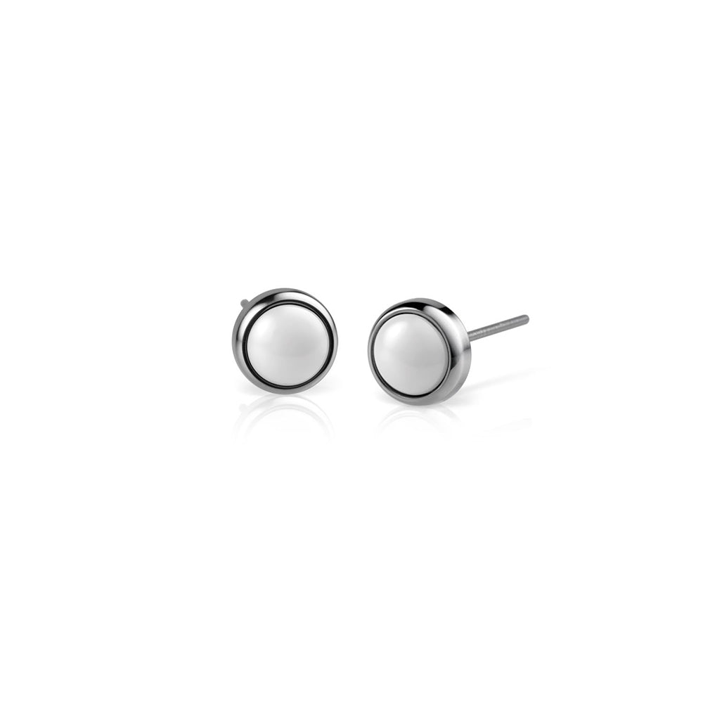 BERING Earrings | White Ceramic | 701-15-05 | Petite