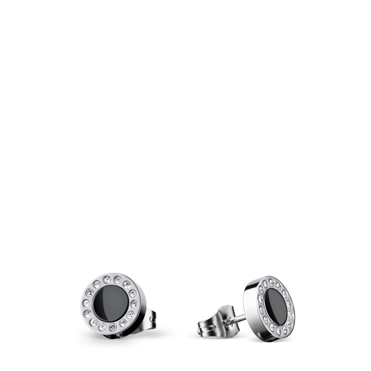 BERING Earrings | Silver Black and Swarovski | 707-160-05