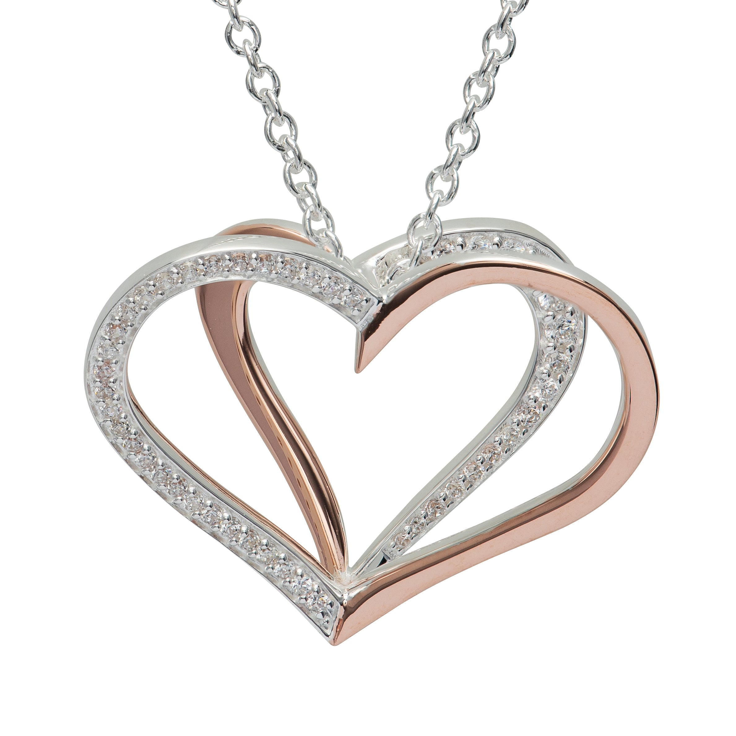 Rose Gold 3D Heart Pendant with Chain MK-821RG