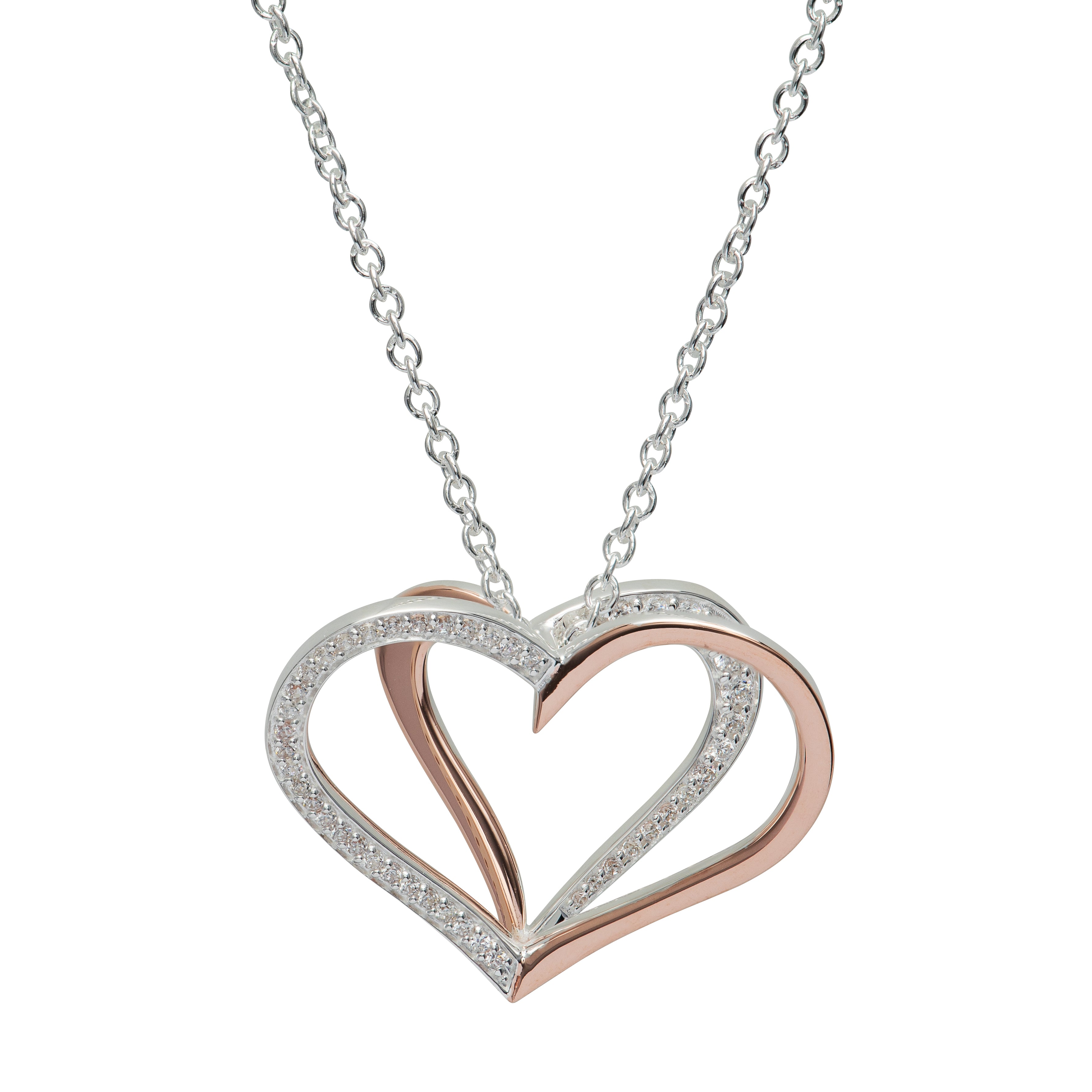 Rose Gold 3D Heart Pendant with Chain MK-821RG