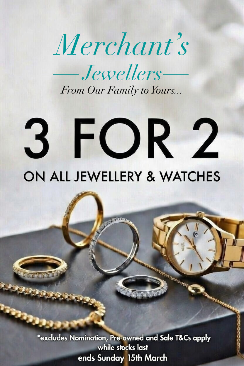 3 for 2 on all Jewellery and Watches