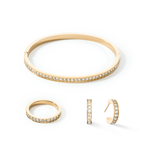 Bangle stainless steel & crystals gold crystal