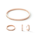 Bangle stainless steel & crystals rose gold crystal