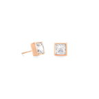 Brilliant Square big earrings rosé gold crystal