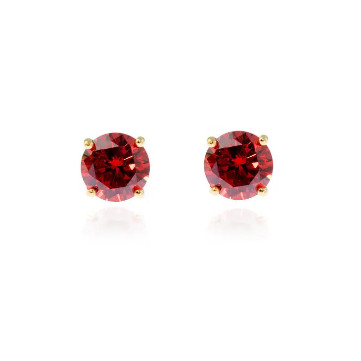 Cachet Lana 6mm Earrings Garnet Cubic Zirconia