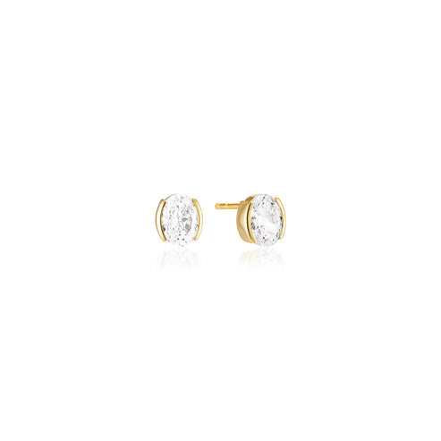 Gold White Earrings Ellisse Carezza