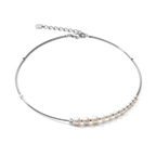Necklace Asymmetry Freshwater Pearls & Stainless Steel Silver
