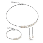 Necklace Asymmetry Freshwater Pearls & Stainless Steel Silver