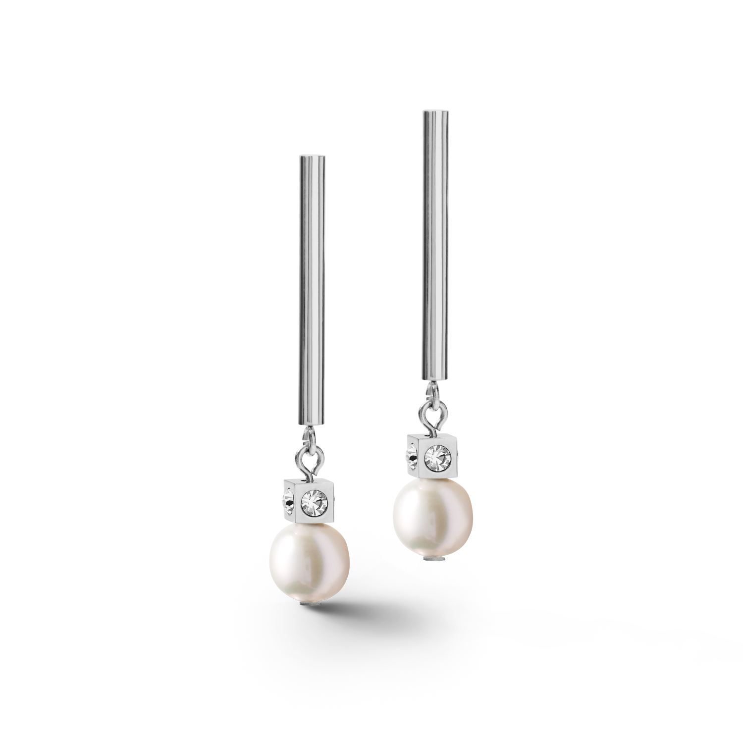 Stainless Steel Earrings Asymmetry Freshwater Pearls