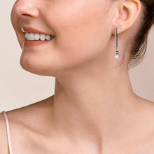 Load image into Gallery viewer, Stainless Steel Earrings Asymmetry Freshwater Pearls
