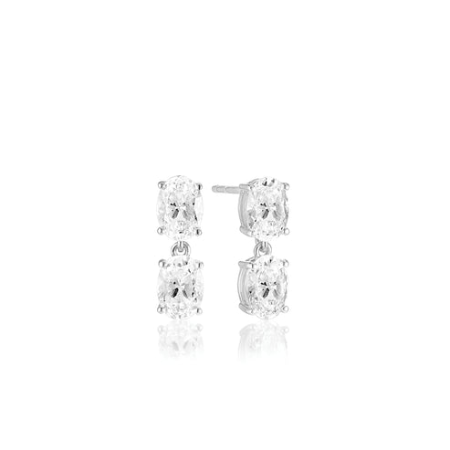 Silver Ellisse Due Piccolo Earrings