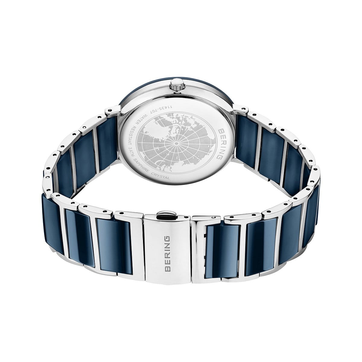 Bering Ladies Ceramic Navy Blue Diamond Watch 11435-707