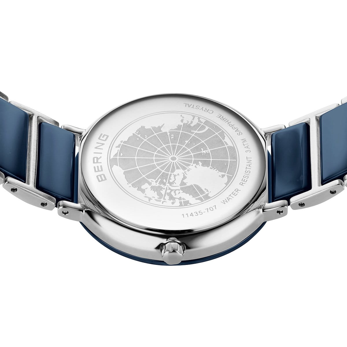 Bering Ladies Ceramic Navy Blue Diamond Watch 11435-707