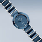 Bering Ladies Ceramic Navy Blue Diamond Watch 11435-707