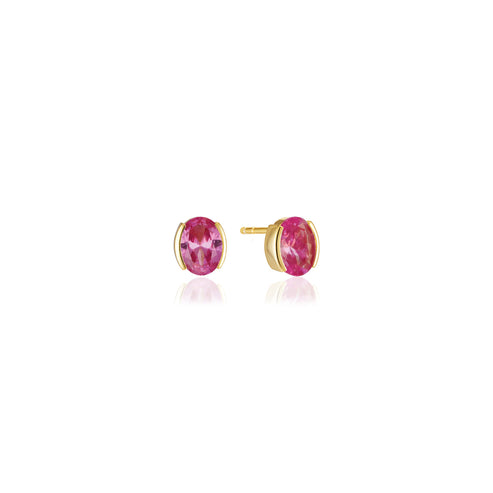 Gold Pink Ellisse Carezza Earrings