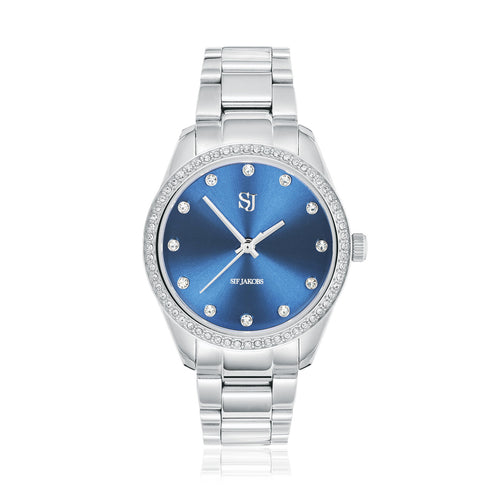 Silver Blue Dial Watch Valeria