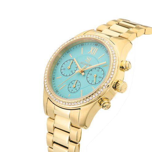 Dominica watch Yellow Blue Dial