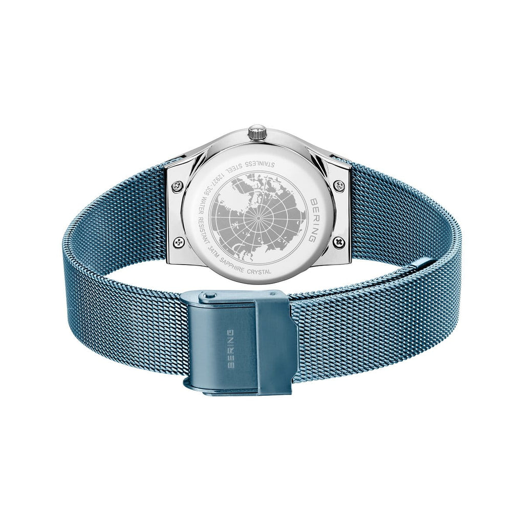 BERING Light Blue Steel Watch 12927-308