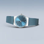 BERING Light Blue Steel Watch 12927-308