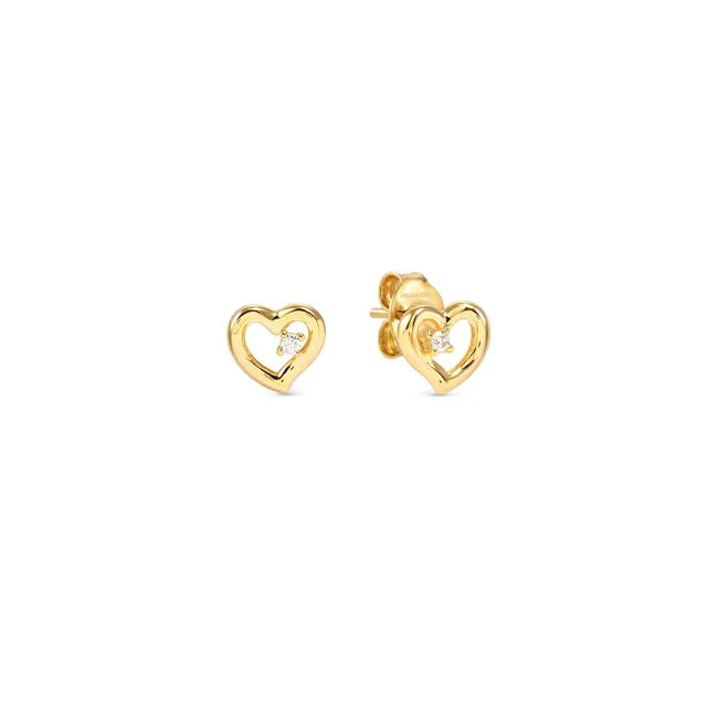 Nomination Dream Beats Gold Heart Earrings with CZ