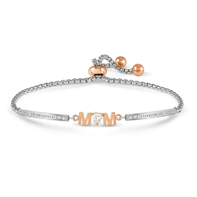 MILLELUCI Rose Gold Tone Family Mum Bracelet