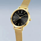 BERING Gold and Black Diamond Watch 13434-332