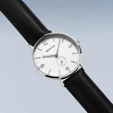 Load image into Gallery viewer, BERING White Dial, Sub-Seconds, Leather Strap Watch 14040-404
