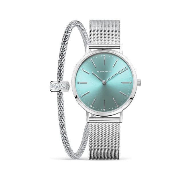 BERING Watch Set Light Blue Face 14134-005-GWP