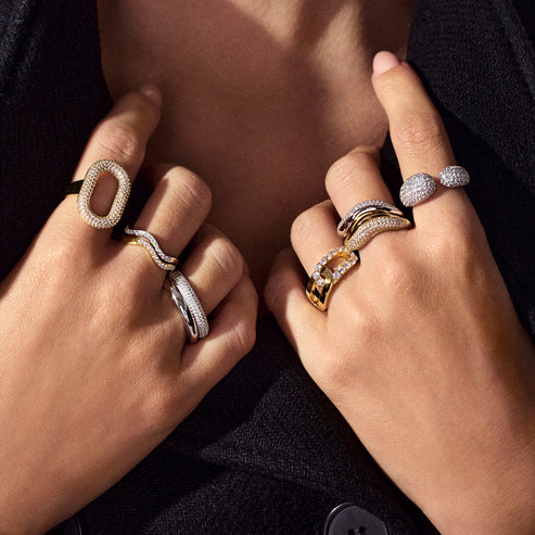 Ellera Waves Medio Ring SJ-R3869-CZ