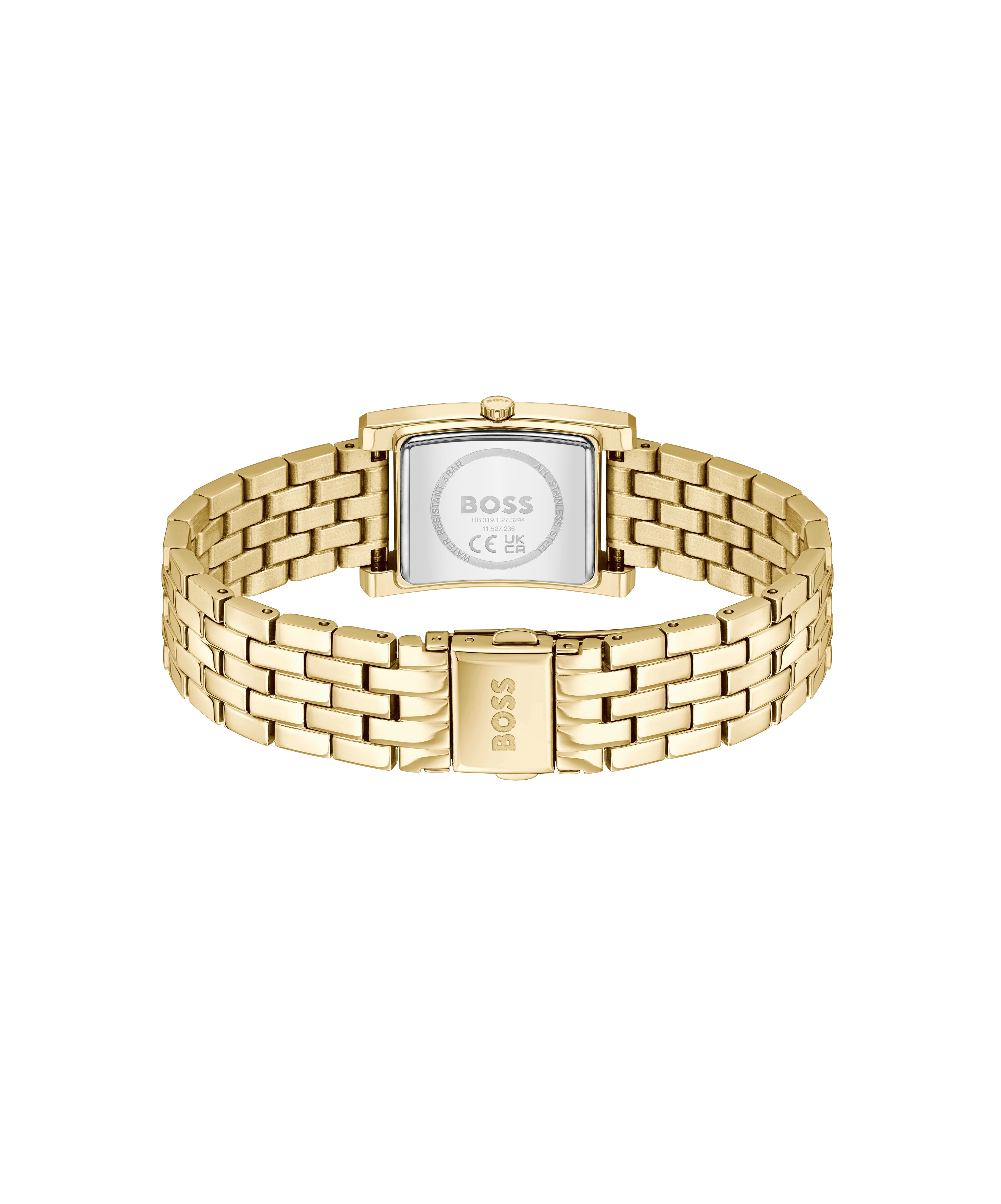 Ladies BOSS Lucy Light Gold IP Tank Watch